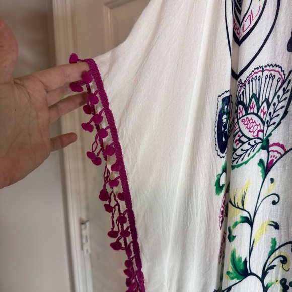 Francesca's Collections Boho Paisley & White Kimono - Picture 2 of 9